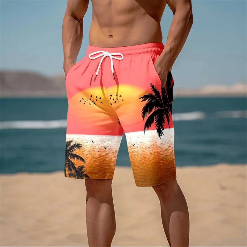 3D Print Beach Short Cool Swimming Trunks