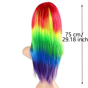 HAIRJOY Synthetic Rainbow Multi Color Heat Resistant Wig