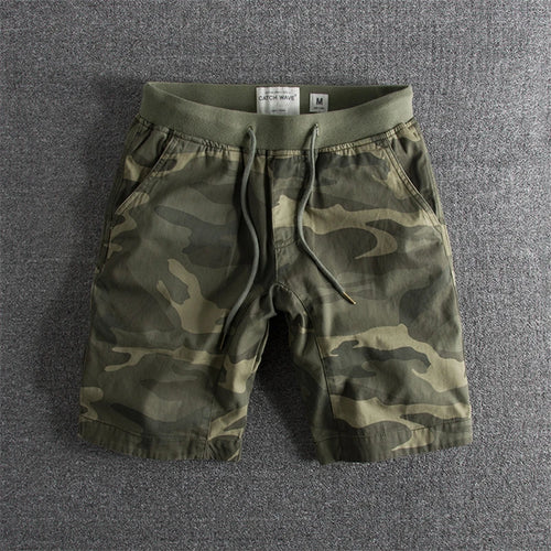 Camouflage Elastic Waist Casual Loose Short Pants