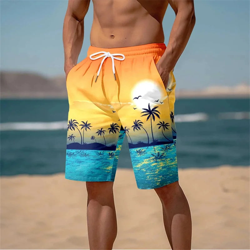 3D Print Beach Short Cool Swimming Trunks