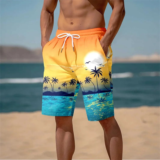 3D Print Beach Short Cool Swimming Trunks