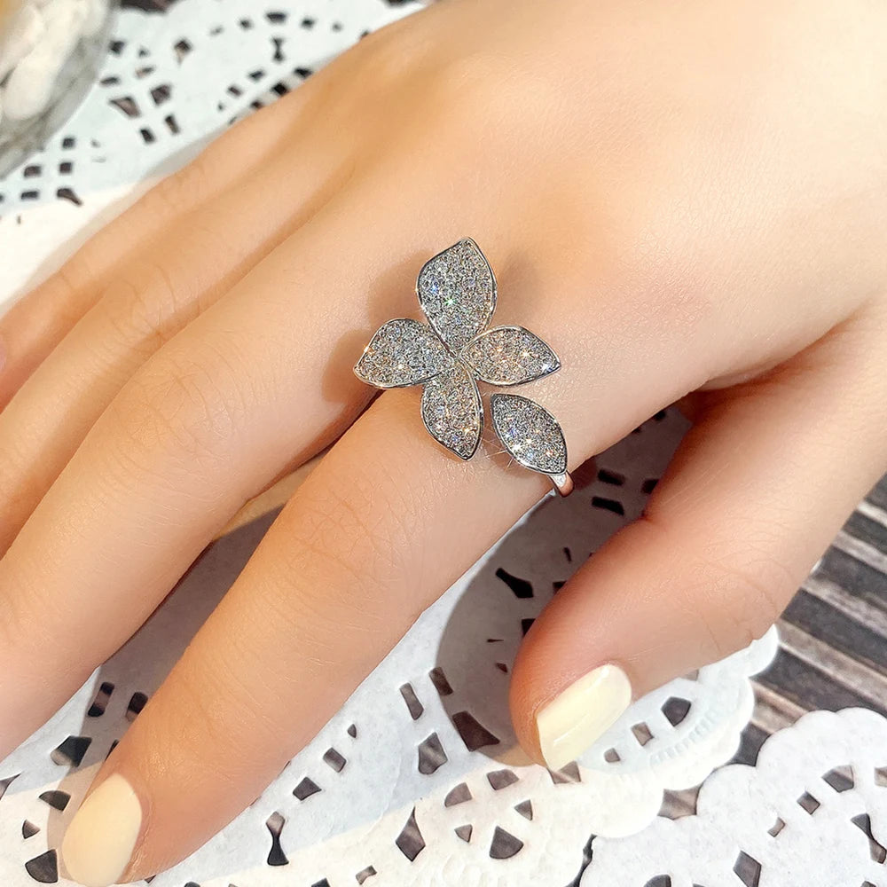 Huitan Gorgeous Leaf Design Adjustable Opening Ring for Women