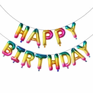 13pcs Happy Birthday Decoration Balloons Pink Blue Letter Foil Ballons Set Birthday Party Decor Air Globos Balony Anniversaire