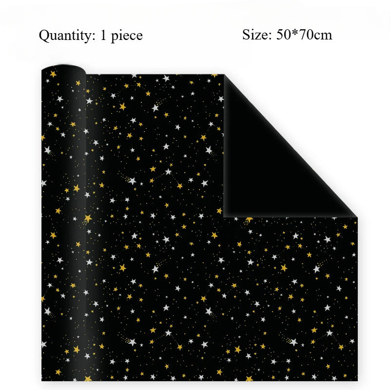 50*70cm Star Wrapping Paper Meteor Ribbon Gift Box