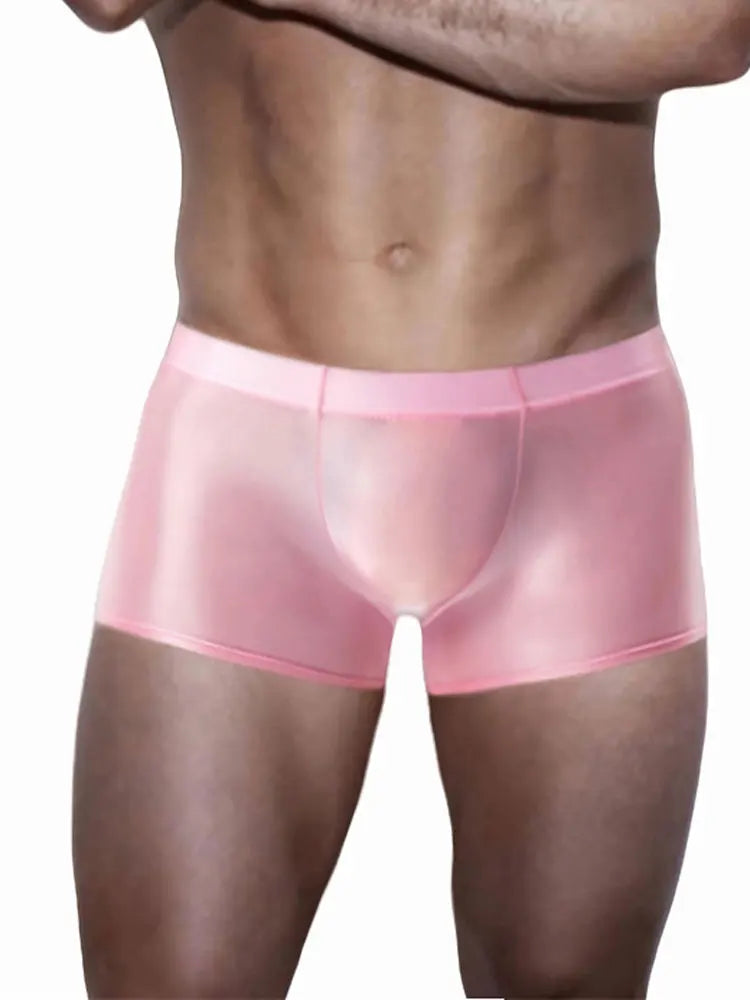 Shiny Glossy Smooth Breathable Boxer Briefs