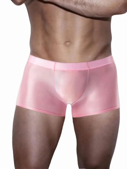 Shiny Glossy Smooth Breathable Boxer Briefs
