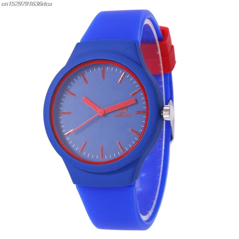 Fashion Simple Scale Quartz Watch with Silicone Band