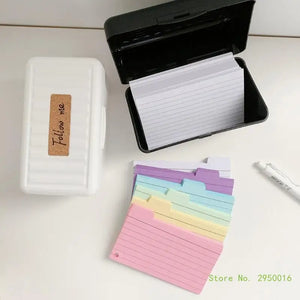 150/200 Sheets Tabbed Colorful Divided Index Card with Box