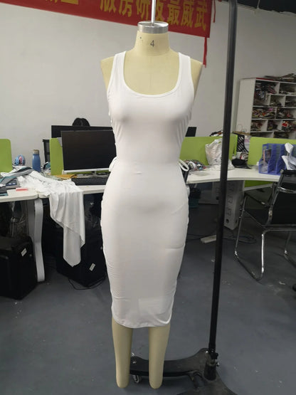 Cut Out Lace-Up Sleeveless Dress