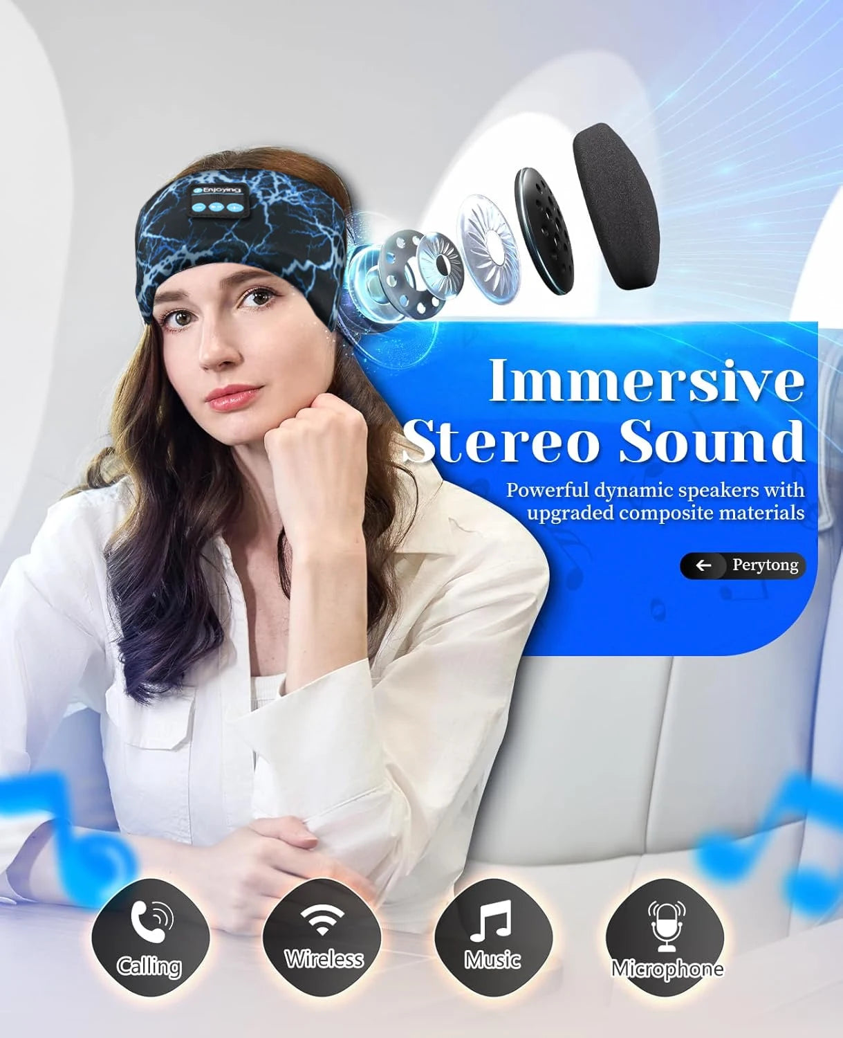 Bluetooth Elastic Wireless Headphones Headband