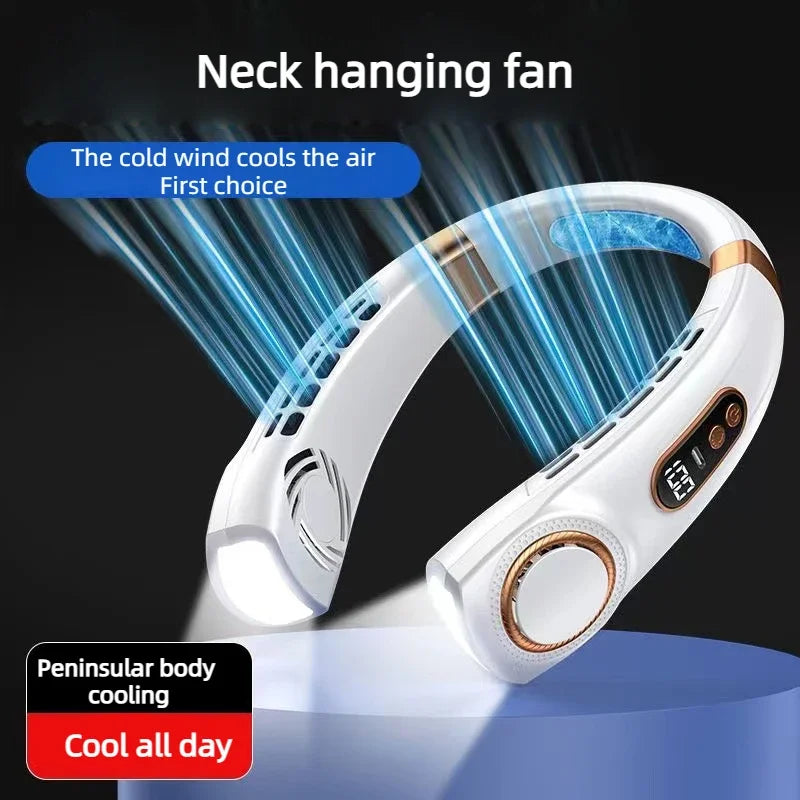 JKUOO Rechargeable Personal Portable Hands Free Neck Fan