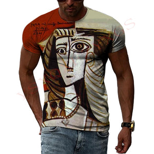 Spanish Impressionist Master Picasso Oil Painting 3D Print T-shirt