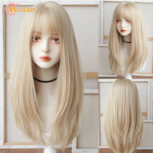 Synthetic Long Straight Lolita Wig with Bangs