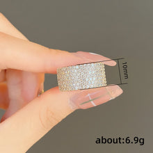 Classic 925 Sterling Silver Aggressive Wide Bling Full Zircon Rings