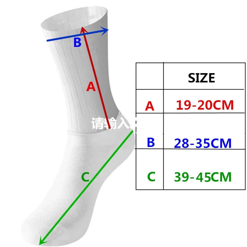 Cycling Anti -Slip White Line Aero Socks