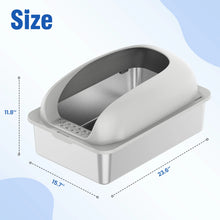 24in Stainless Steel Cat Litter Box with Lid Anti-Urine Leakage Scoop and Mat Included