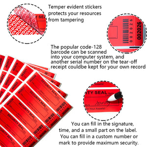 Red Large 35x120mm Tamper Evident Labels