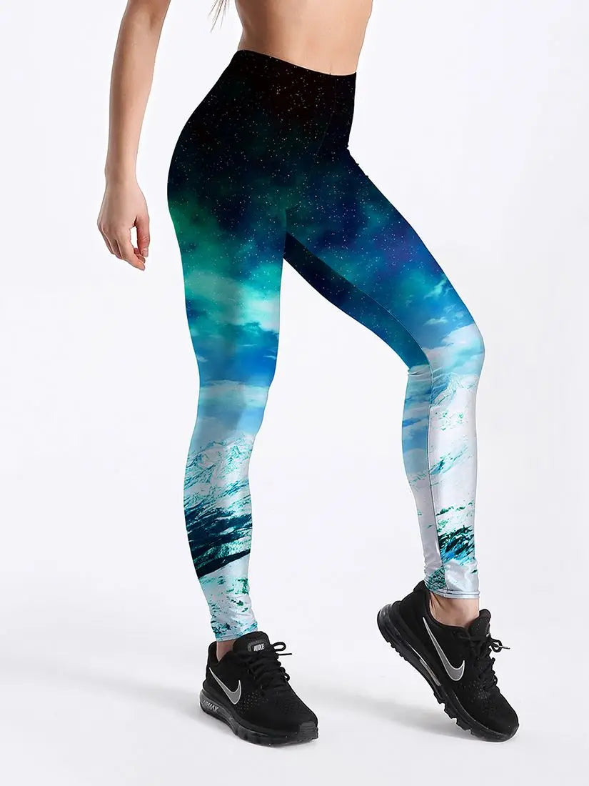 Qickitout Cartoon Skull Digital Printed Leggings