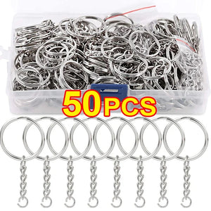 Silver Plated Metal Blank Keychains