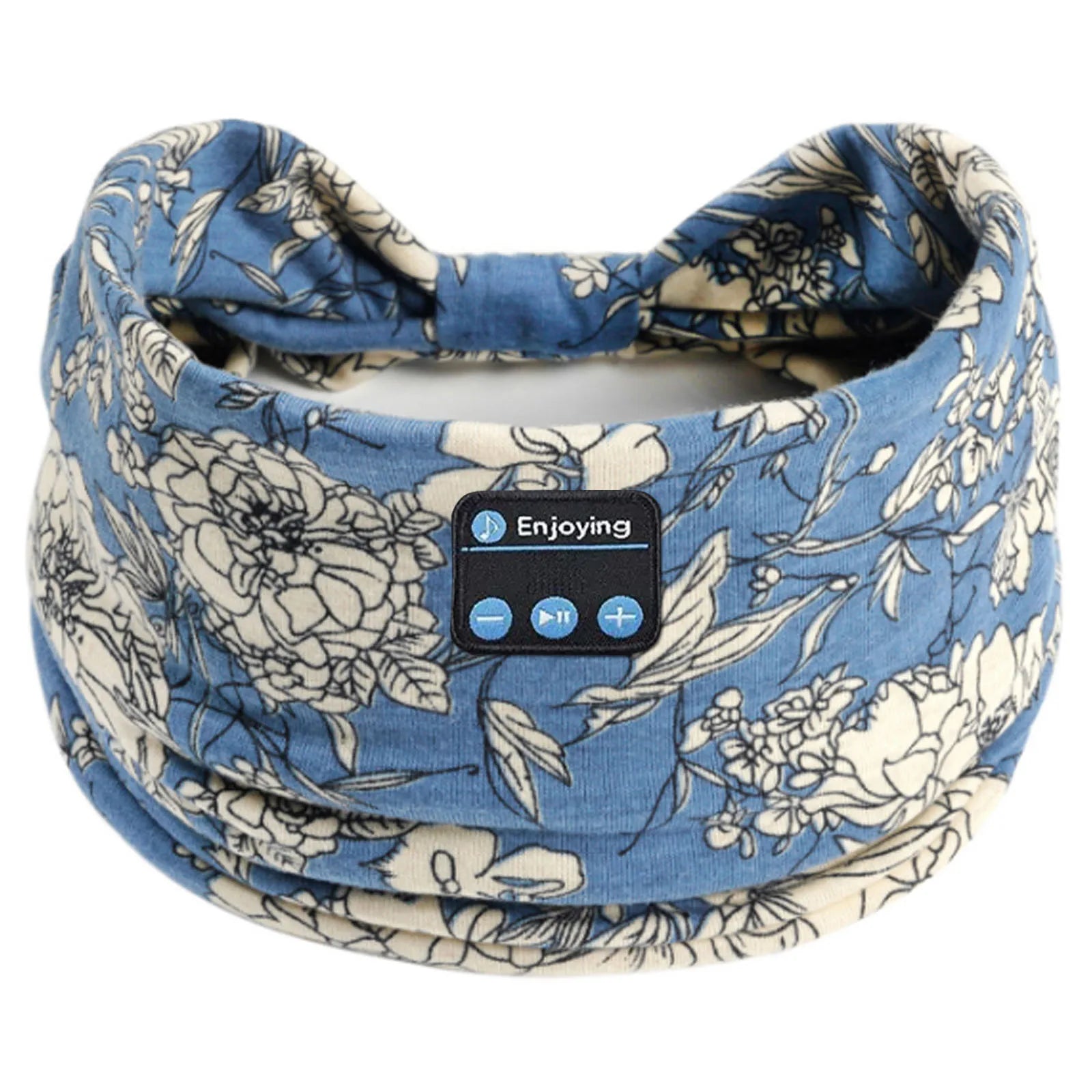 Wireless Bluetooth Floral Print Headband Headphones with Headset Microphone