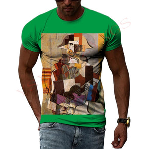 Spanish Impressionist Master Picasso Oil Painting 3D Print T-shirt