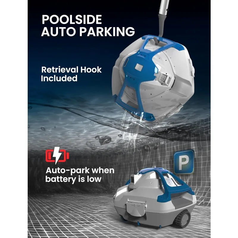 Cordless Robotic Pool Vacuum 16GPM Suction