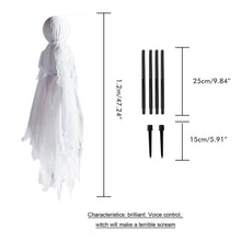 Halloween Creepy Wizard W/ 7 Color LED Light Holding Hands Screaming Witches with Sound Activated Sensor