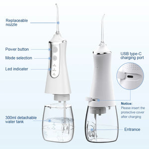 Dental Oral Irrigator Household Water Flosser Oral 5 Nozzles 3 Modes