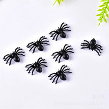 50pcs Halloween Spiders Decorations Small Black Plastic Spiders