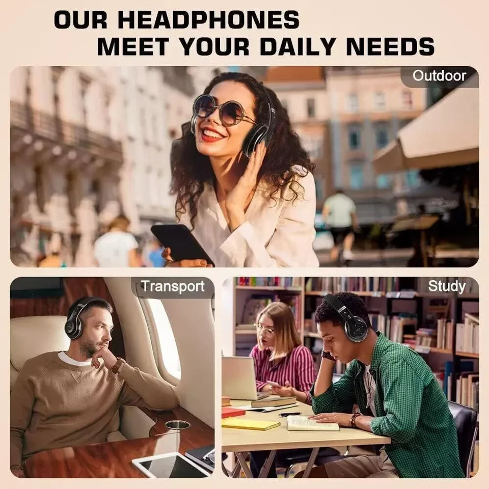 Wireless Bluetooth Noise Cancelling Stereo Earphones