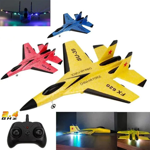 SU35 2.4G Remote Control Flying Model Glider Airplane With LED Lights