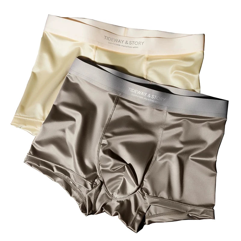 4PCS Light Satin Silk Breathable Boxers