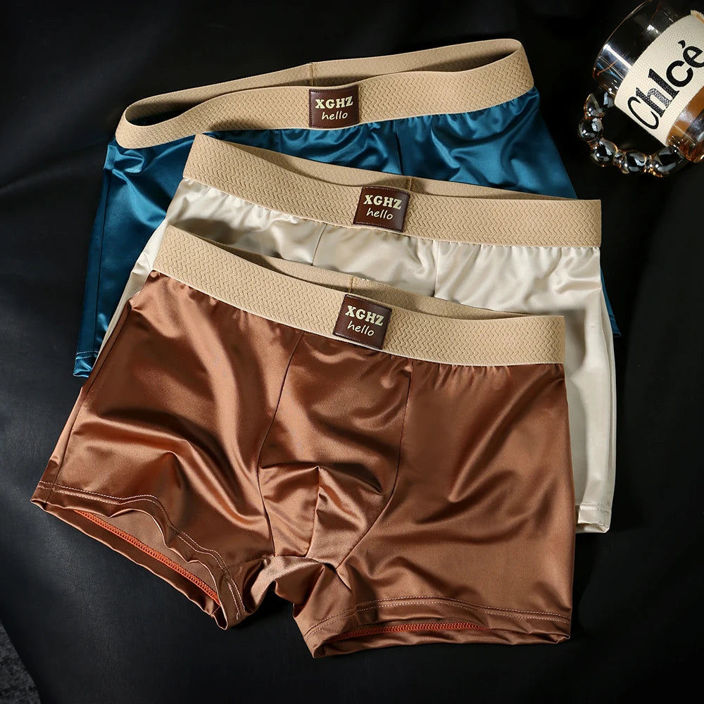 3PCS Satin-like Super Soft Boxers
