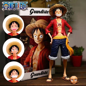 28cm Confident Smiley Luffy Three Form Face Changing Doll Action Figurine
