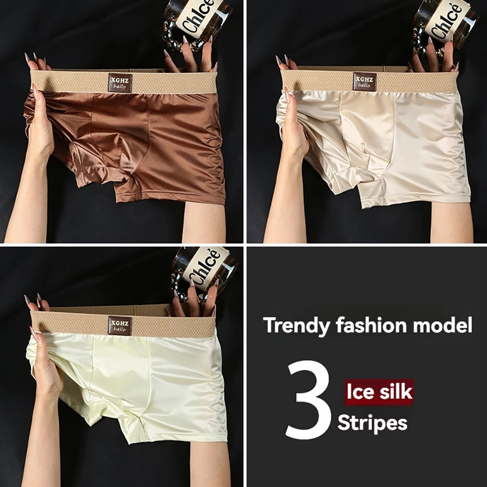 3PCS Satin-like Super Soft Boxers