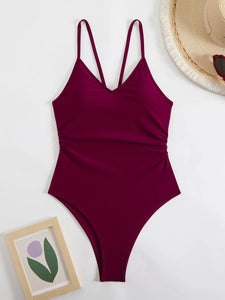 One-Piece High Cut Bathing Suit