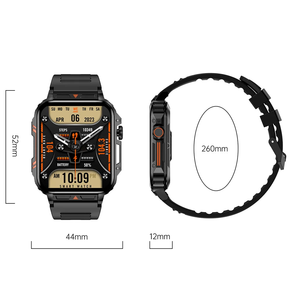 SENBONO 1.95" HD Screen Bluetooth Call 24/7 Heart Rate Monitor Smartwatch