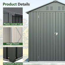6x6 FT Outdoor Tool Storage Shed with Metal & Lockable Doors