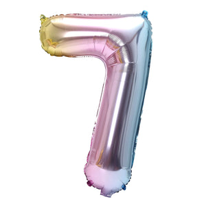 32inch Rainbow Gradient Number Foil Balloons