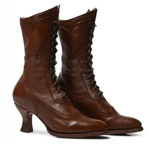 British Retro Faux Leather Knight Boots