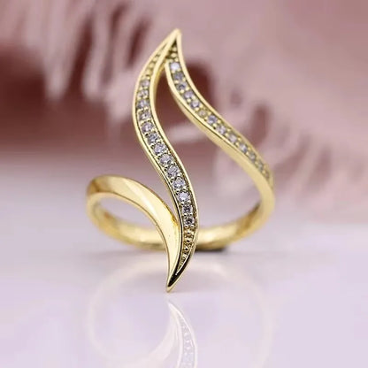 Huitan Hyperbole Marquise Shaped Full Paved Cubic Zirconia Trendy Ring