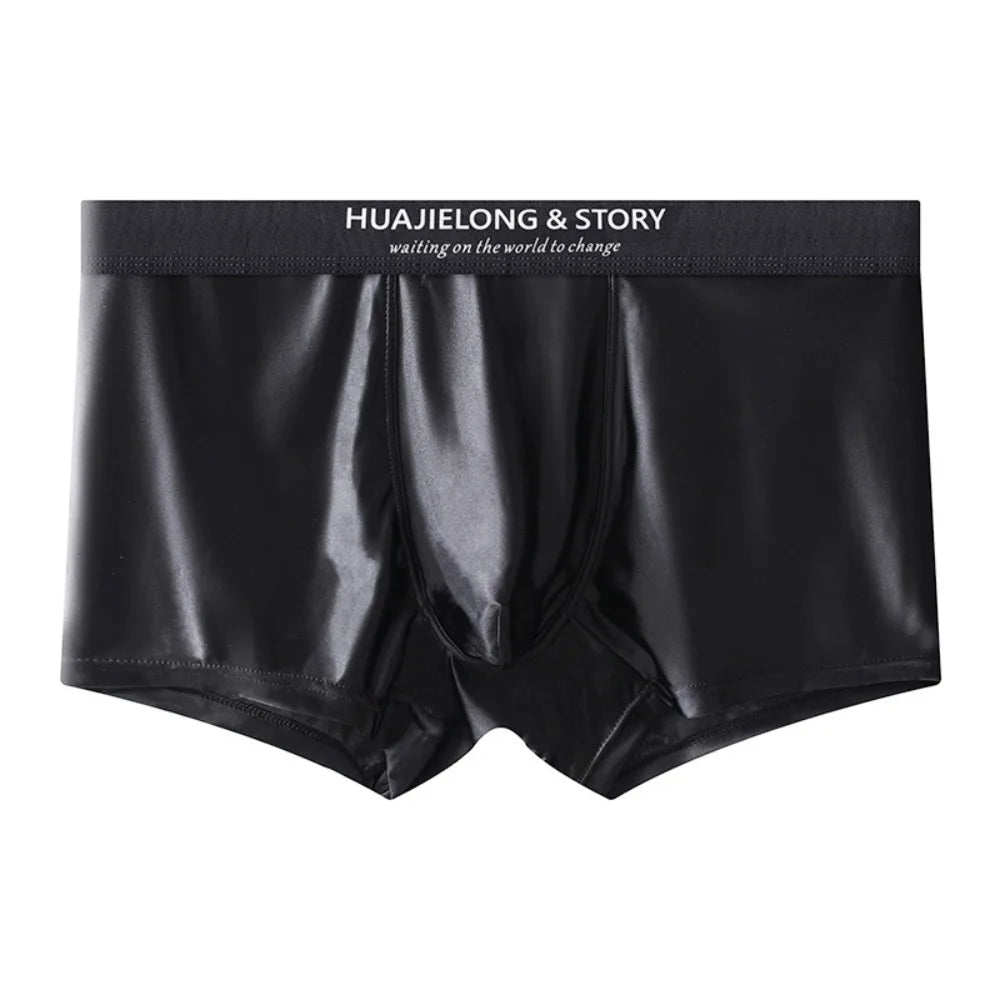 Breathable Thin Satin Seamless Mid Waist Boxers