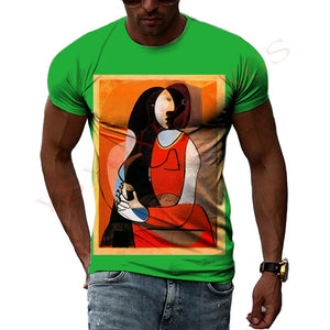 Spanish Impressionist Master Picasso Oil Painting 3D Print T-shirt