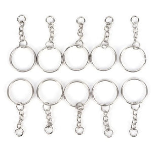 Silver Plated Metal Blank Keychains