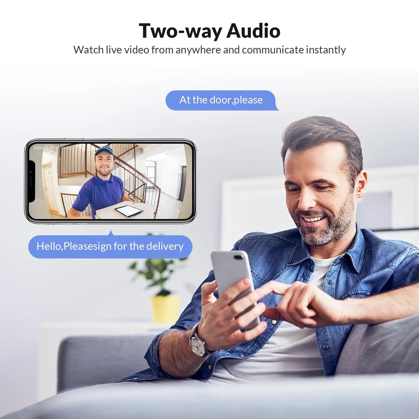 HD Wireless WiFi Visible Doorbell Camera Waterproof
