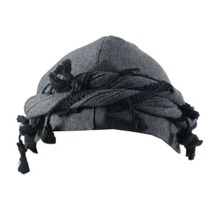 Burr Trim Twisted Tail Fringe Cotton Bandana Hat