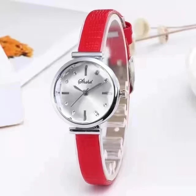 Green Dial Simple Square Quartz Watch Bracelet Set