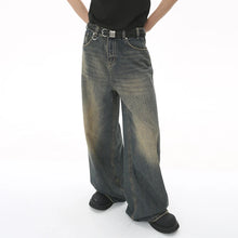 IEFB Washed Wide Leg Denim Pants