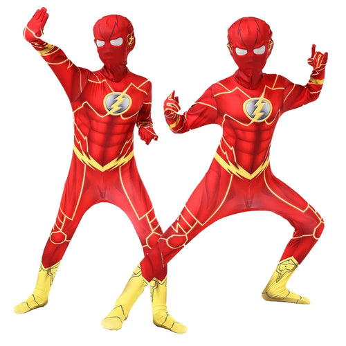 Kid Flash Costume Set with Headgear And Mask