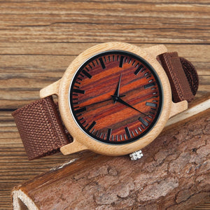 BOBO BIRD Bamboo Japanese Quartz Movement Wristwatch